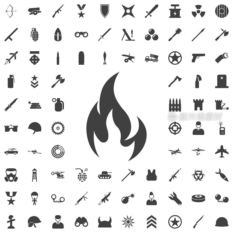 Warning symbol flame